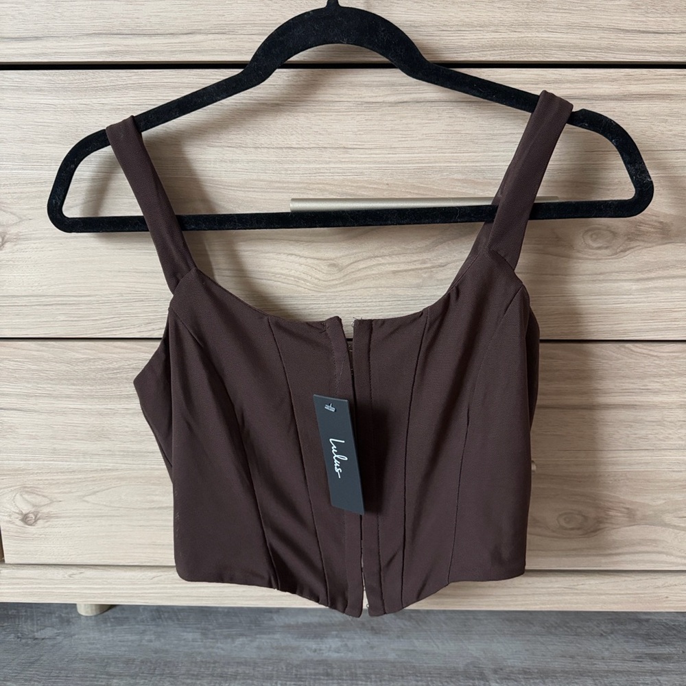 Lulu's Chocolate Brown Corset Top